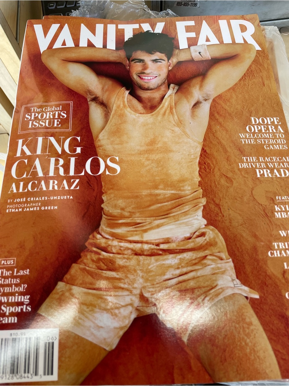 Vanity Fair Orange Cover with superstar Carlos Alcaraz